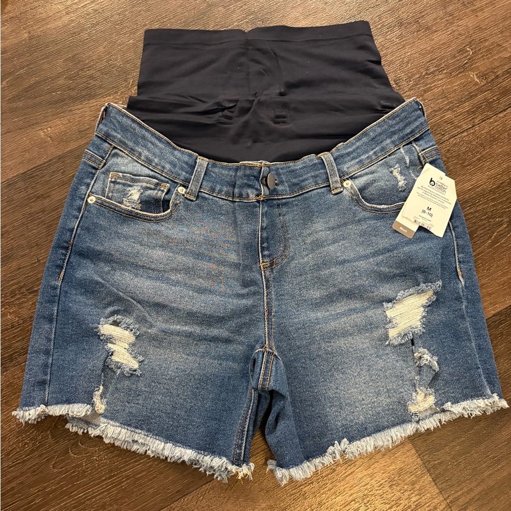 Blue Denim Maternity Shorts